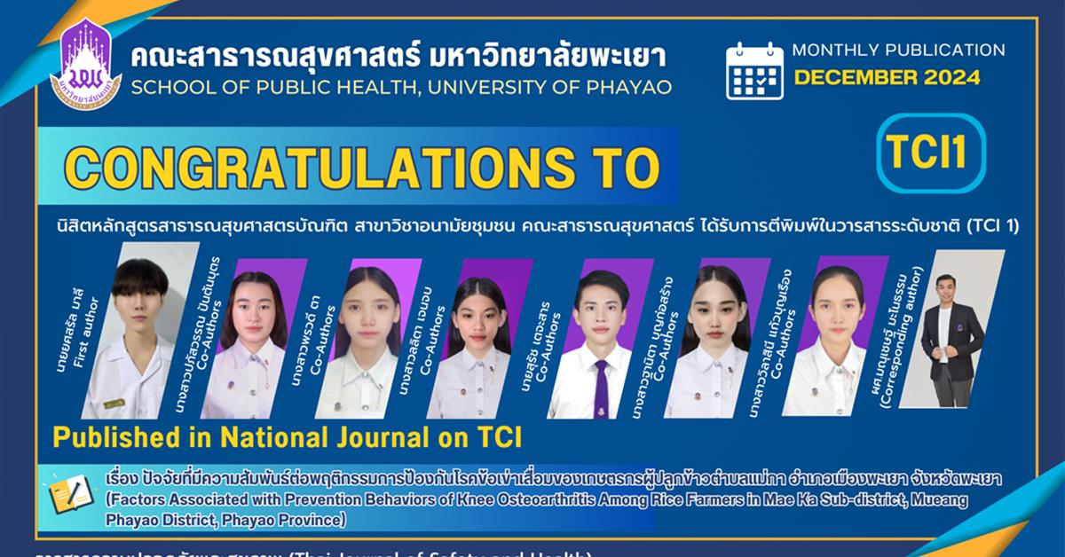 คณะสาธารณสุขศาสตร์ มพ. ขอแสดงความยินดีกับนิสิตหลักสูตรสาธารณสุขศาสตรบัณฑิต สาขาวิชาอนามัยชุมชน คณะสาธารณสุขศาสตร์ มพ. ขอแสดงความยินดีกับนิสิตหลักสูตรสาธารณสุขศาสตรบัณฑิต สาขาวิชาอนามัยชุมชน